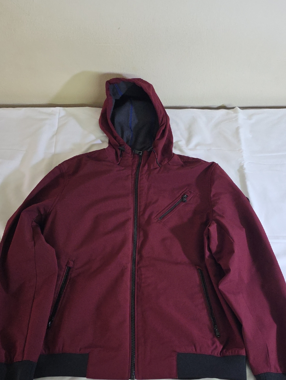 Michael Kors Men's Hooded Windbreaker in Burgundy